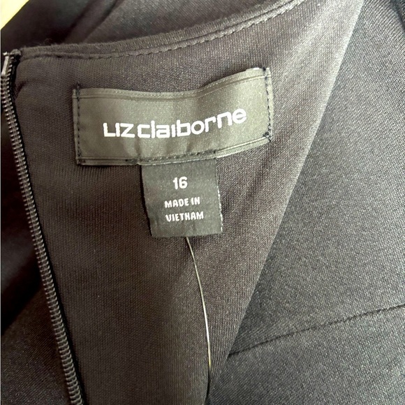NWT Liz Claiborne Black 3/4 Sleeve Dress, 16, chic, professional, Madison Avenue - Picture 5 of 8